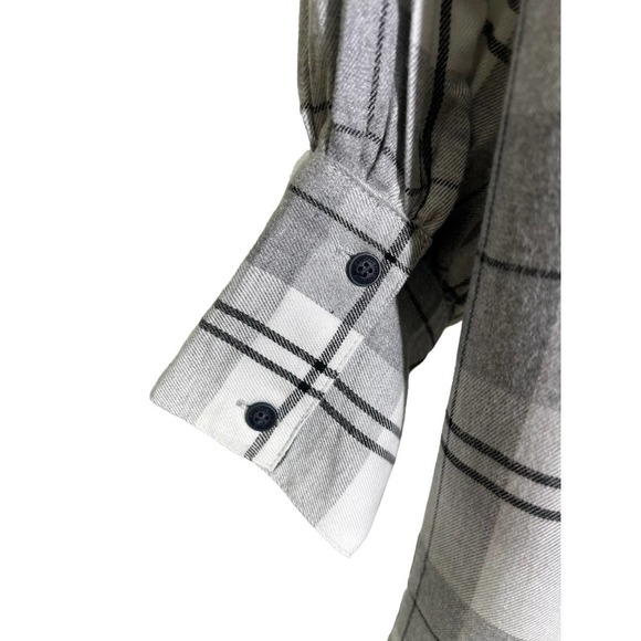 FRYE & Co. Pocono Gray Plaid Flannel Button Down Shirt Women's Size 2X NWT - Picture 7 of 11